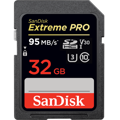 SanDisk ExtremePro 32GB SDHC Memory Card 95 MB/s