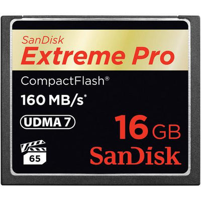 SanDisk Extreme Pro 16GB CF Memory Card 160MB/s, camera memory cards, SanDisk - Pictureline