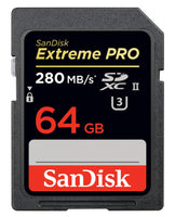 SanDisk Extreme Pro SDXC 64GB UHS-II (U3) Memory Card 280 MB/s, camera memory cards, SanDisk - Pictureline 